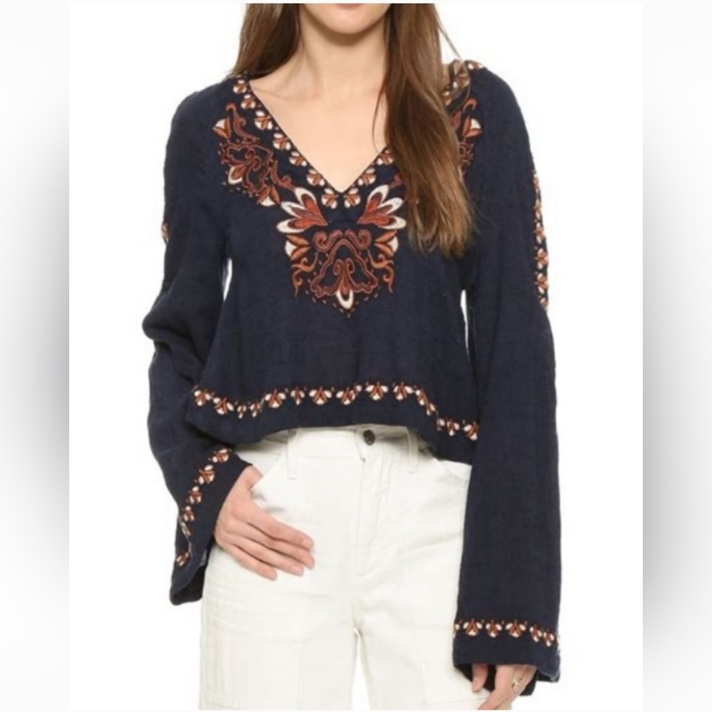 Freepeople Crop Bell Long Sleeve Top. - Picture 15 of 16